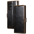 Pattintható tok a Samsung Galaxy S23 Ultra, ERBORD Waxy Wallet, barna