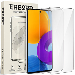 2x edzett üveg a Samsung Galaxy M52, ERBORD 9H Hard Glass a képernyőn