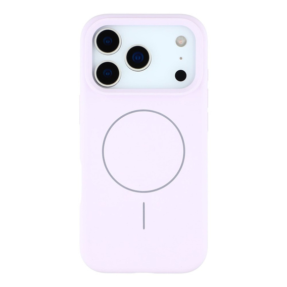 Szilikon tok iPhone 17 Pro Max készülékhez, MagSafe, ütésgátló, lila