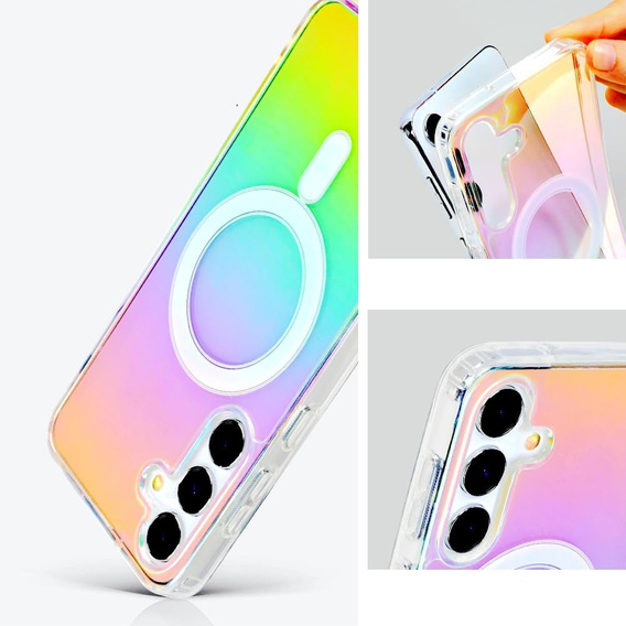 Tok a Samsung Galaxy S24 FE, Fusion Hybrid, MagSafe-hoz, többszínű + üveg a képernyőhöz