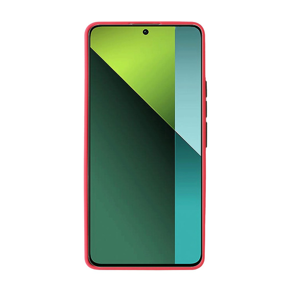 Szilikon tok Xiaomi Redmi Note 13 Pro 5G, kamera védelemmel, átlátszó / piros + edzett üveg 9H