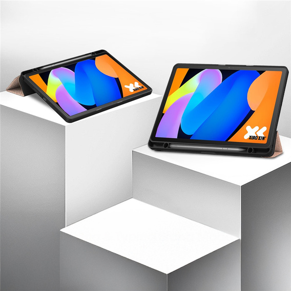 Tojás Lenovo Idea Tab 11" 2025 TB336FU TB336ZU, állvány, Smartcase tolltartóval, rózsaarany színű