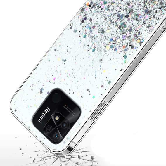 Telefontok a Xiaomi Redmi 10C, Glittery, átlátszó