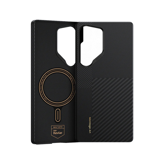 BENKS Kevlar tok Samsung Galaxy S25 Ultra, MagSafe, Carbon Fiber, fekete