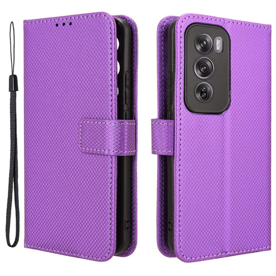 Pattintható tok a Oppo Reno 12, Wallet Smart Magnet, lila