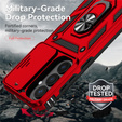 Páncélozott tok állvánnyal és lencsefedéllel Samsung Galaxy S26 Plus készülékhez, piros