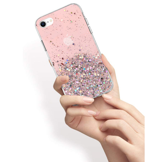 Telefontok a iPhone 7/8/SE 2020/SE 2022, Glittery, rózsaszín