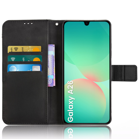 Pattintható tok a Samsung Galaxy A26, Crazy Horse Wallet, fekete