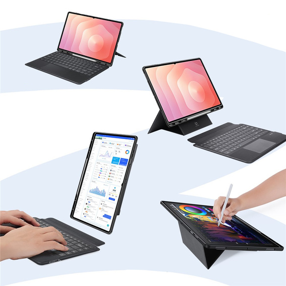 Dux Ducis DK sorozatú billentyűzet tok Samsung Galaxy Tab S11 Ultra készülékhez, fekete