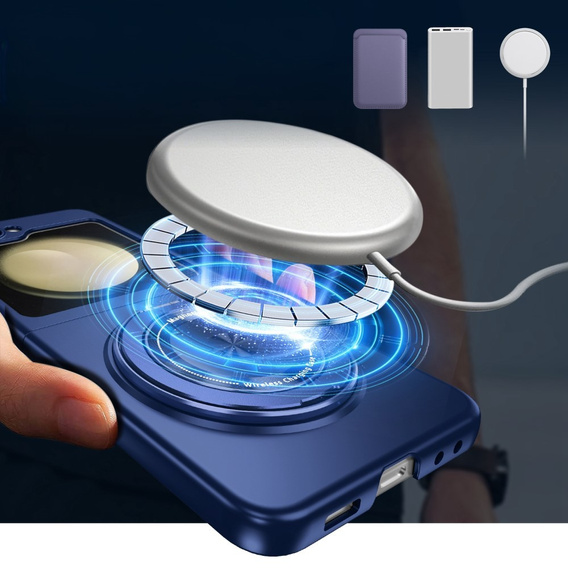 GKK tok a Galaxy Z Flip 5 5G-hez, sarkok Dropproof MagSafe, átlátszó / lila