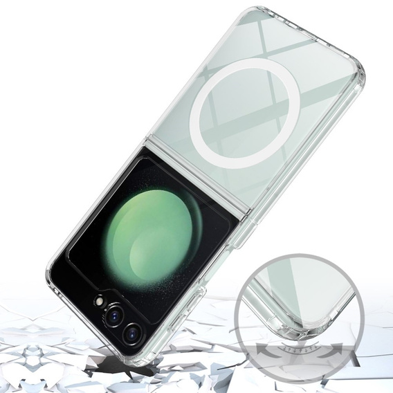 Tok a Samsung Galaxy Z Flip7 FE / Z Flip6, Fusion Hybrid, MagSafe-hoz, átlátszó