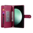 Pattintható tok a Samsung Galaxy S25 Edge, Wallet Zipper Pocket, piros