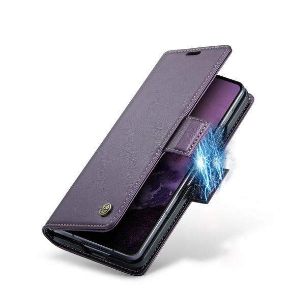 CASEME Litchi pénztárca flip tok Samsung Galaxy Z Fold7 5G számára
