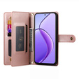 Pattintható tok a Realme 14 Pro+ 5G, Wallet Zipper Pocket, rózsaszín