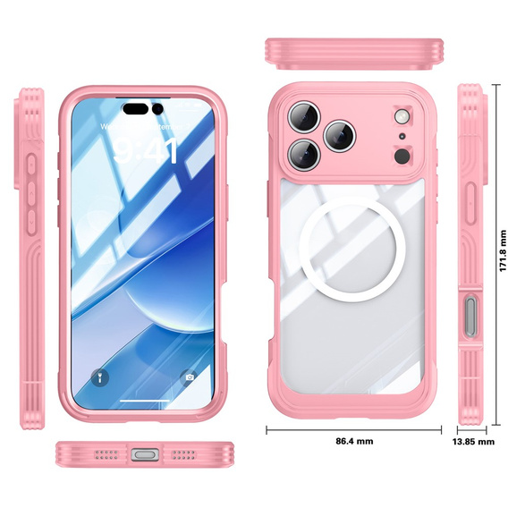 Ütésálló tok üveggel MagSafe iPhone 17 Pro Max készülékhez