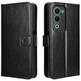 Pattintható tok a Oppo A5 5G / A5m, Crazy Horse Wallet, fekete