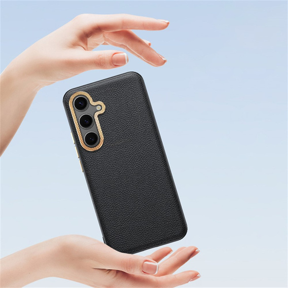 Bőr tok Samsung Galaxy S25+ Plus, leather hybrid, fekete