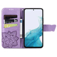 Pántos tok Samsung Galaxy A17 5G, pénztárca, pillangó, lila