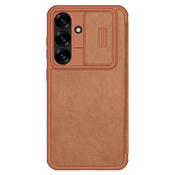 NILLKIN flip tok Samsung Galaxy A56, CamShield Qin Pro, bőr, barna