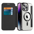 Pattintható tok a iPhone 14 Pro Max, RFID Wallet MagSafe CamShield, fekete