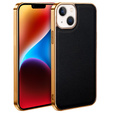 Telefontok a iPhone 14 Plus, Cowhide Leather, fekete