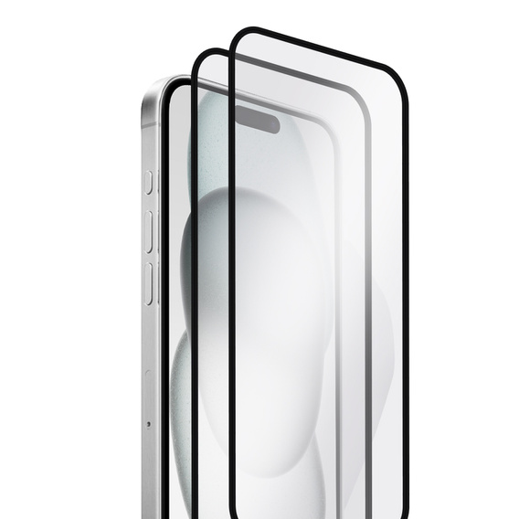 2x edzett üveg a iPhone 15 Plus, ERBORD 3D teljes képernyő