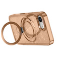 Az iPhone 16e tok, Glittery Magnetic Kickstand, rózsaszín rose gold