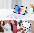 Kivilágított bluetooth billentyűzettel ellátott tok iPad 10.9 2022 (10 gen.), kék