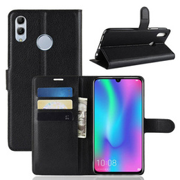Pattintható tok a Huawei P Smart 2019, Split Leather Wallet, fekete