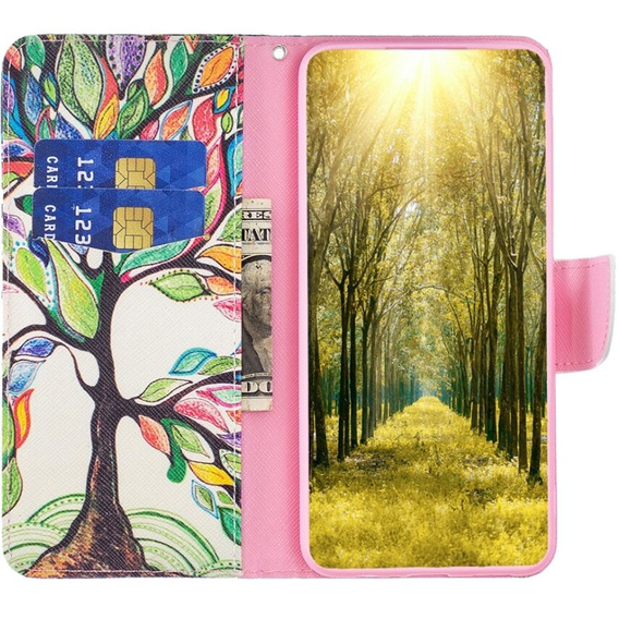 Pattintható tok a Samsung Galaxy A05s, Wallet, Tree of life, fehér