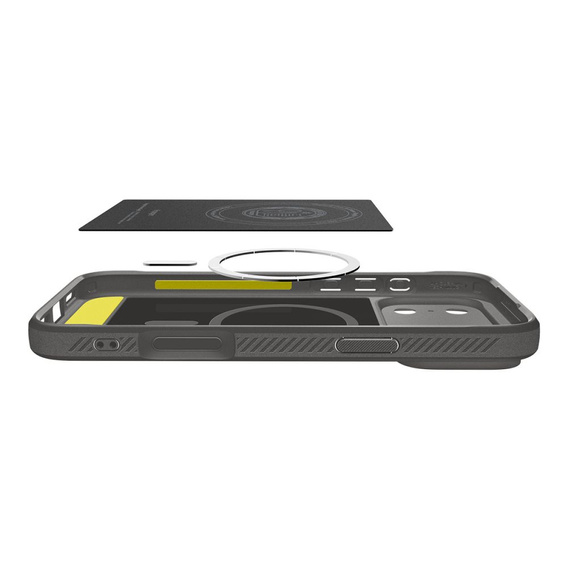 Spigen Rugged Armor MagSafe tok iPhone 17 Pro Max készülékhez, szürke