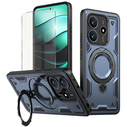 tok Xiaomi Redmi Note 14 5G, katonai MagSafe, kék + 9H Glass