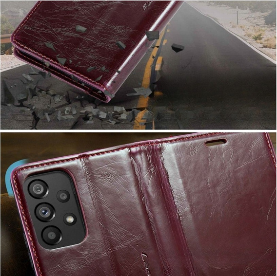 CASEME flip tok Samsung Galaxy A53 5G, Waxy Textured, bordó