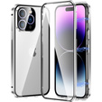 Tok iPhone 15 Pro, Magnetic Dual Glass, ezüst