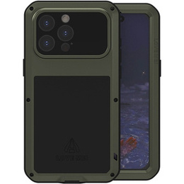 Love Mei Telefontok a iPhone 15 Pro Max, armored with glass, zöld