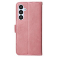 Pattintható tok a Samsung Galaxy A34 5G, Leather Wallet, rózsaszín rose gold
