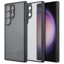 Tok Samsung Galaxy S24 Ultra, Fusion Hybrid, kameravédelemmel, átlátszó / fekete