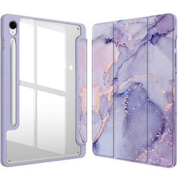 Tok Samsung Galaxy Tab S10 Lite / S10 FE / S9 FE, Smartcase Hybrid, tolltartó résszel, Marble lila