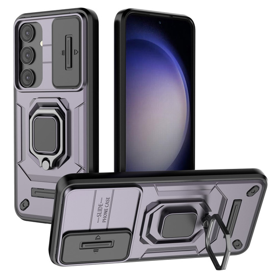 Telefontok a Samsung Galaxy S24, KickStand Camera Lens, lila
