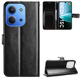 Pattintható tok a Xiaomi Redmi 15C 4G/LTE, Crazy Horse Wallet, fekete