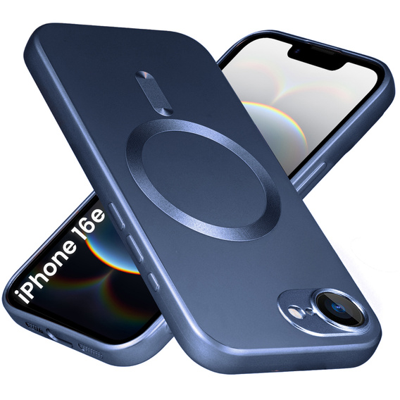 Tok iPhone 16E, ColorMag, MagSafe-hoz, sötétkék + 9H edzett üveg