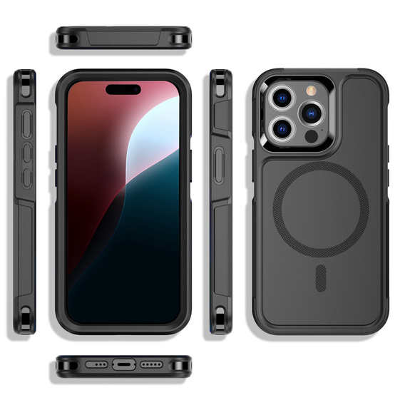 Telefontok a iPhone 16 Pro, MagForce MagSafe, fekete