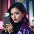 Matt tok iPhone 17 Pro Max készülékhez, páncélozott, MagSafe-hoz, füstös, kék oldallal