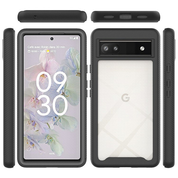 Tok Google Pixel 6a készülékhez, Shockproof, fóliával, fekete
