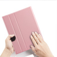 Tok + billentyűzet iPad 10.2 7/8/9 gen 2019/2020/2021, Keyboard Cover Pen Slot, rózsaszín rose gold