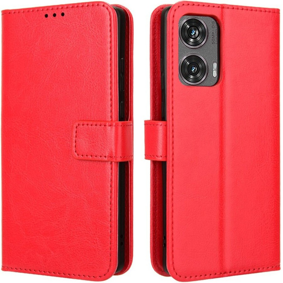 Pattintható tok a Motorola Moto G85, Crazy Horse Wallet, piros