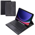 Tok + billentyűzet Samsung Galaxy Tab S9+, Leather Pen Slot TouchPad, fekete