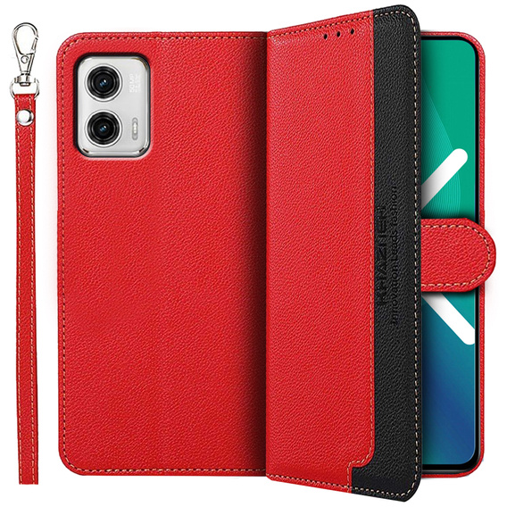 Pattintható tok a Motorola Moto G73 5G, KHAZNEH RFID, piros / fekete