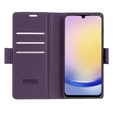Tok Samsung Galaxy A25 5G, ERBORD Glossy Litchi, pénztárca patenttal, lila