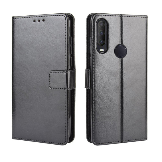 Pattintható tok a Alcatel 1S/1V/3L, Crazy Horse Wallet, fekete